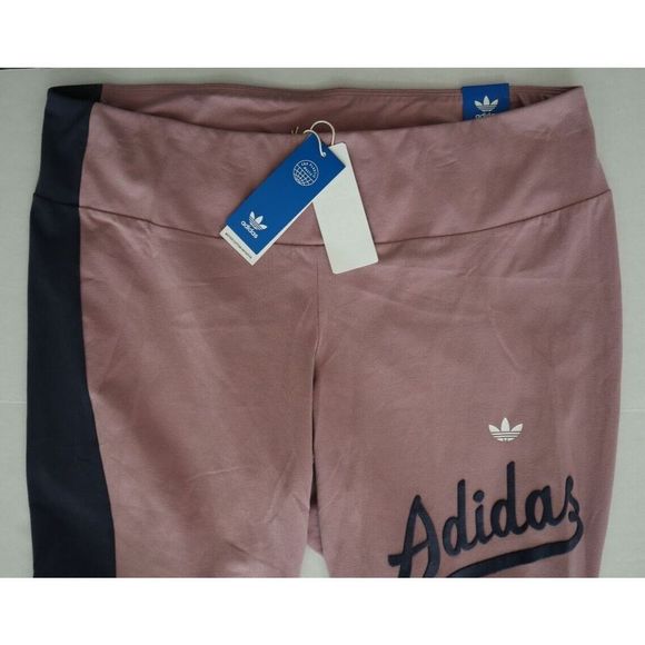 adidas HE7091 Women's Plus Sz 3XL Magic Mauve/Navy Tight Fit High Rise Tights - Picture 4 of 9